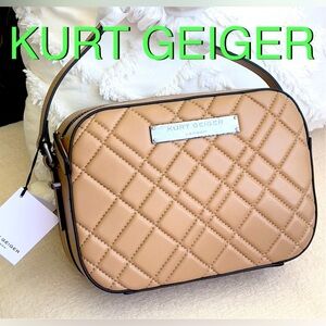 KURT GEIGER Brixton leather camera bag camel